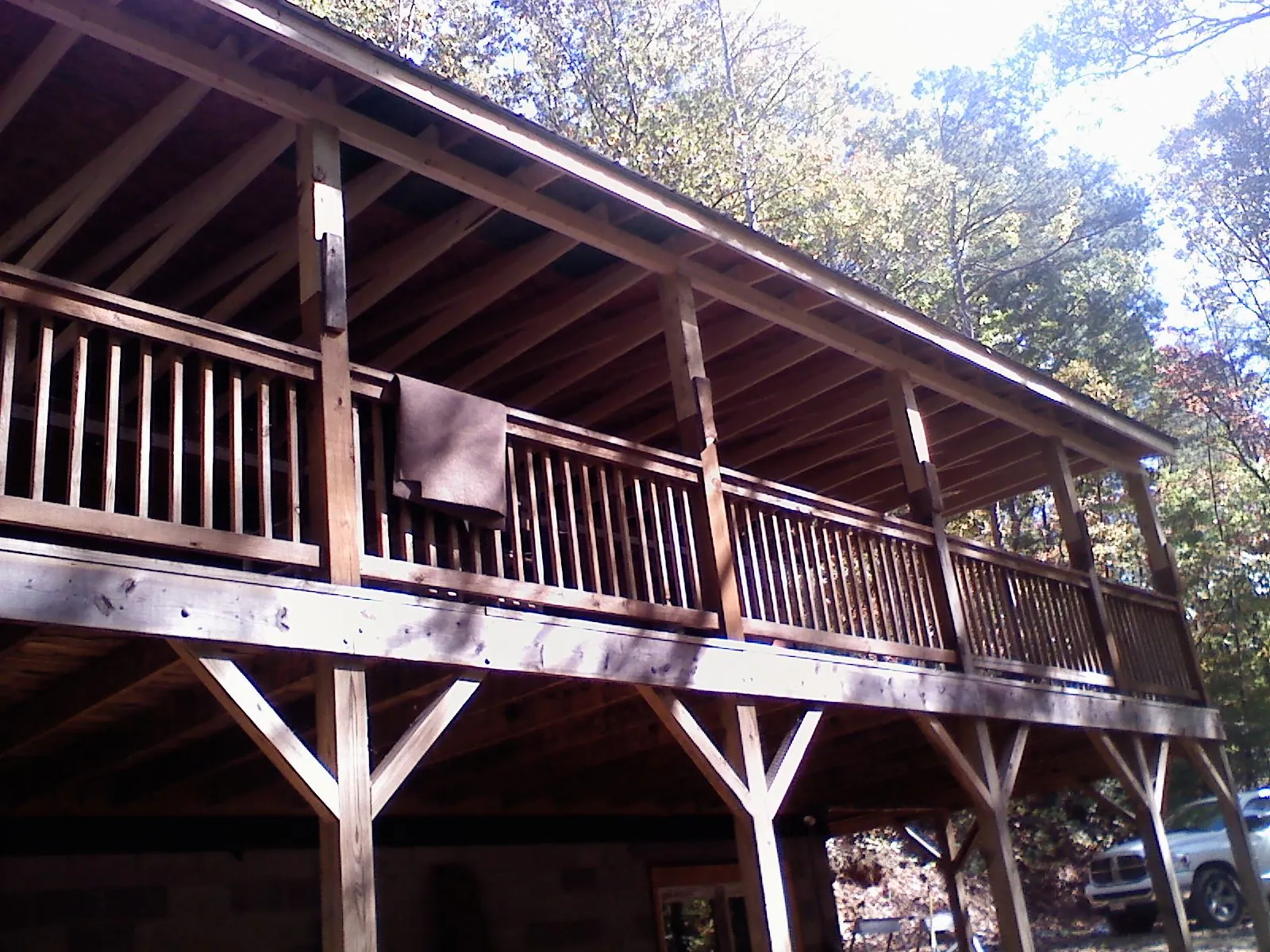 Timber framing under a new elevated porch and deck — Roof Leak Repair in Fawn Grove by Roofing Brothers